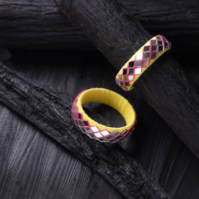 Mirror Work Thread Handmade Bangle (Set of 2) 08