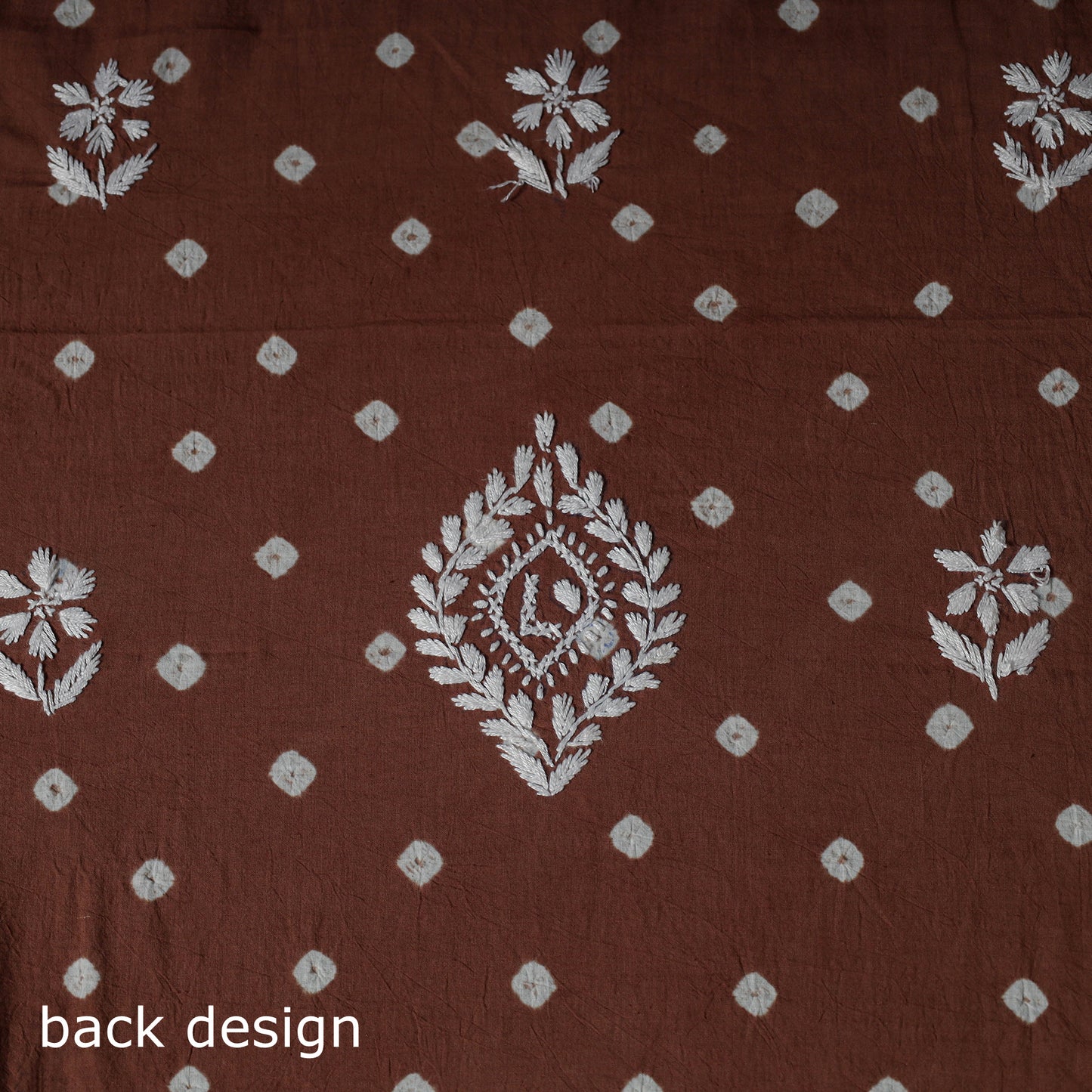 Lucknowi Chikankari Hand Embroidered Cotton Unstitched Kurta Material (2.7M) 10