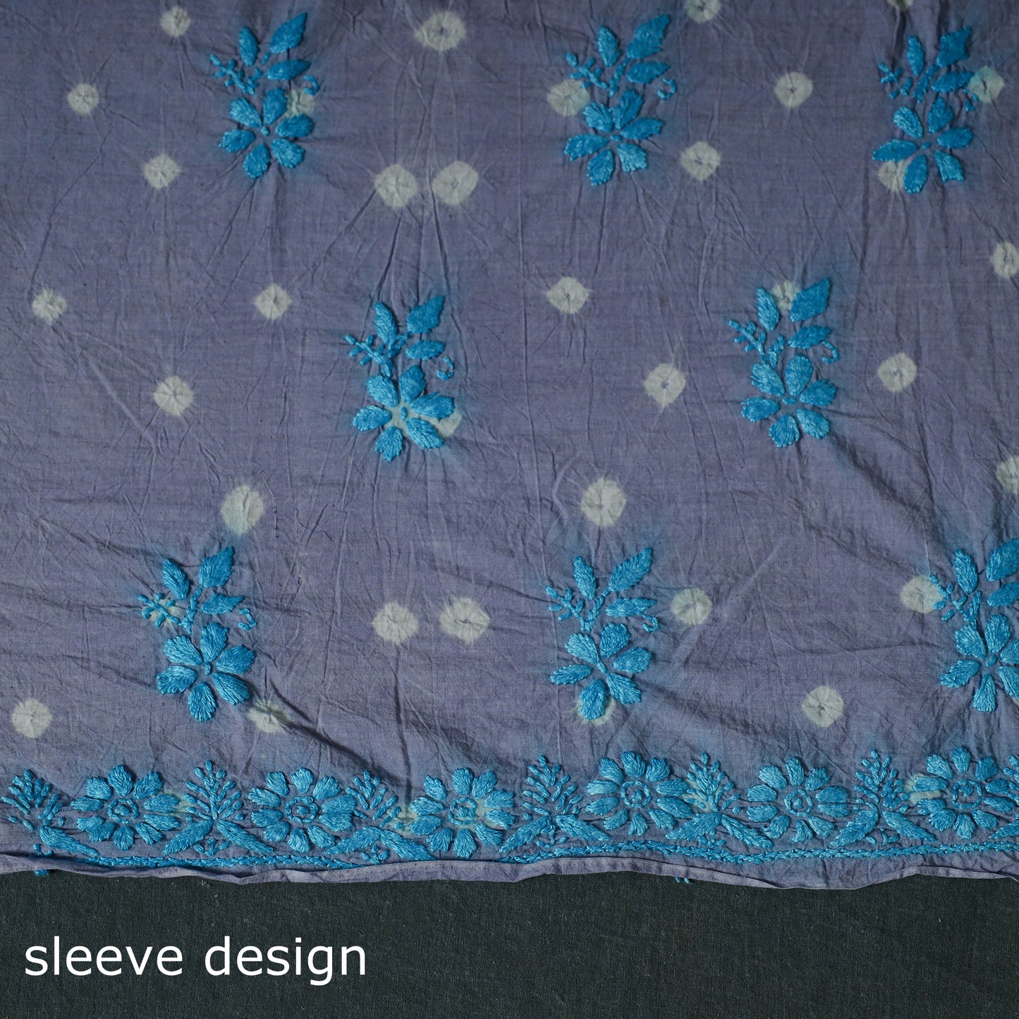 Lucknowi Chikankari Hand Embroidered Cotton Unstitched Kurta Material (2.7M) 11