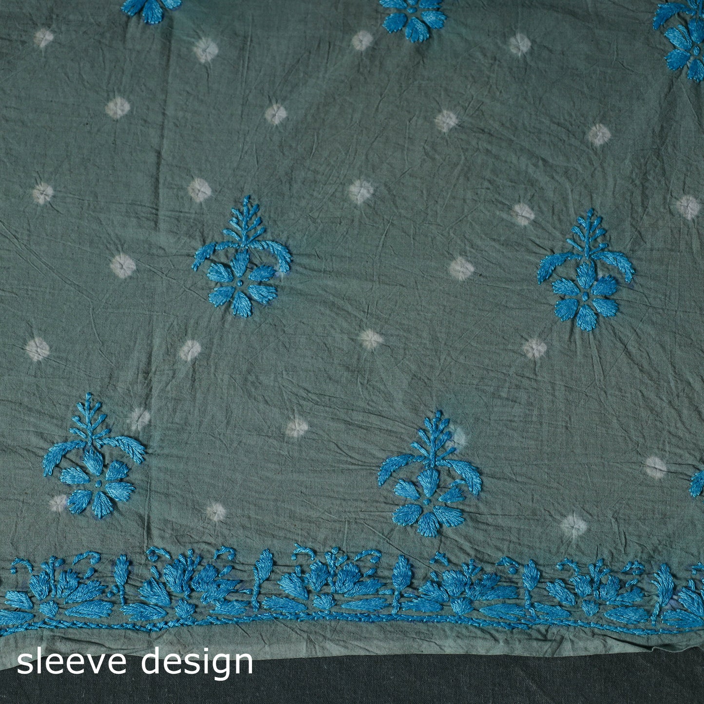 Lucknowi Chikankari Hand Embroidered Cotton Unstitched Kurta Material (2.7M) 12