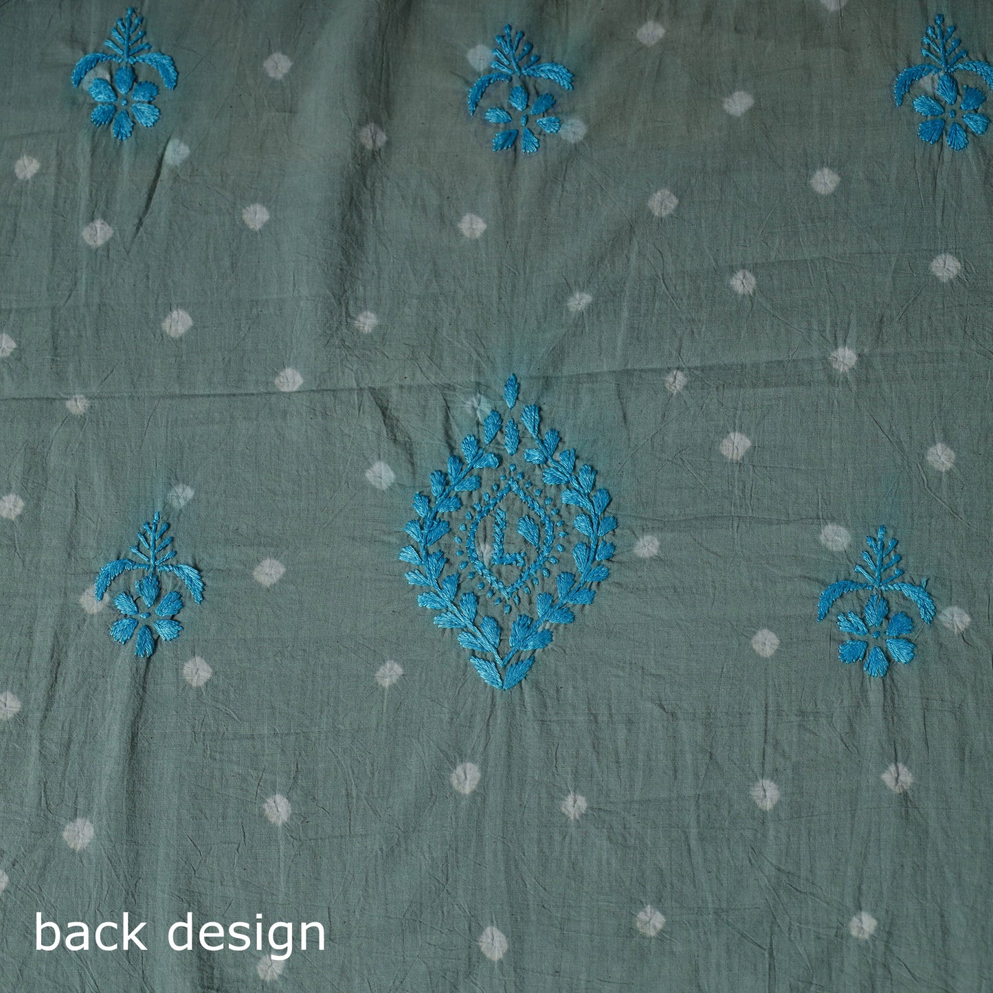 Lucknowi Chikankari Hand Embroidered Cotton Unstitched Kurta Material (2.7M) 12