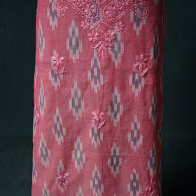 Lucknowi Chikankari Hand Embroidered Cotton Unstitched Kurta Material (2.7M) 14