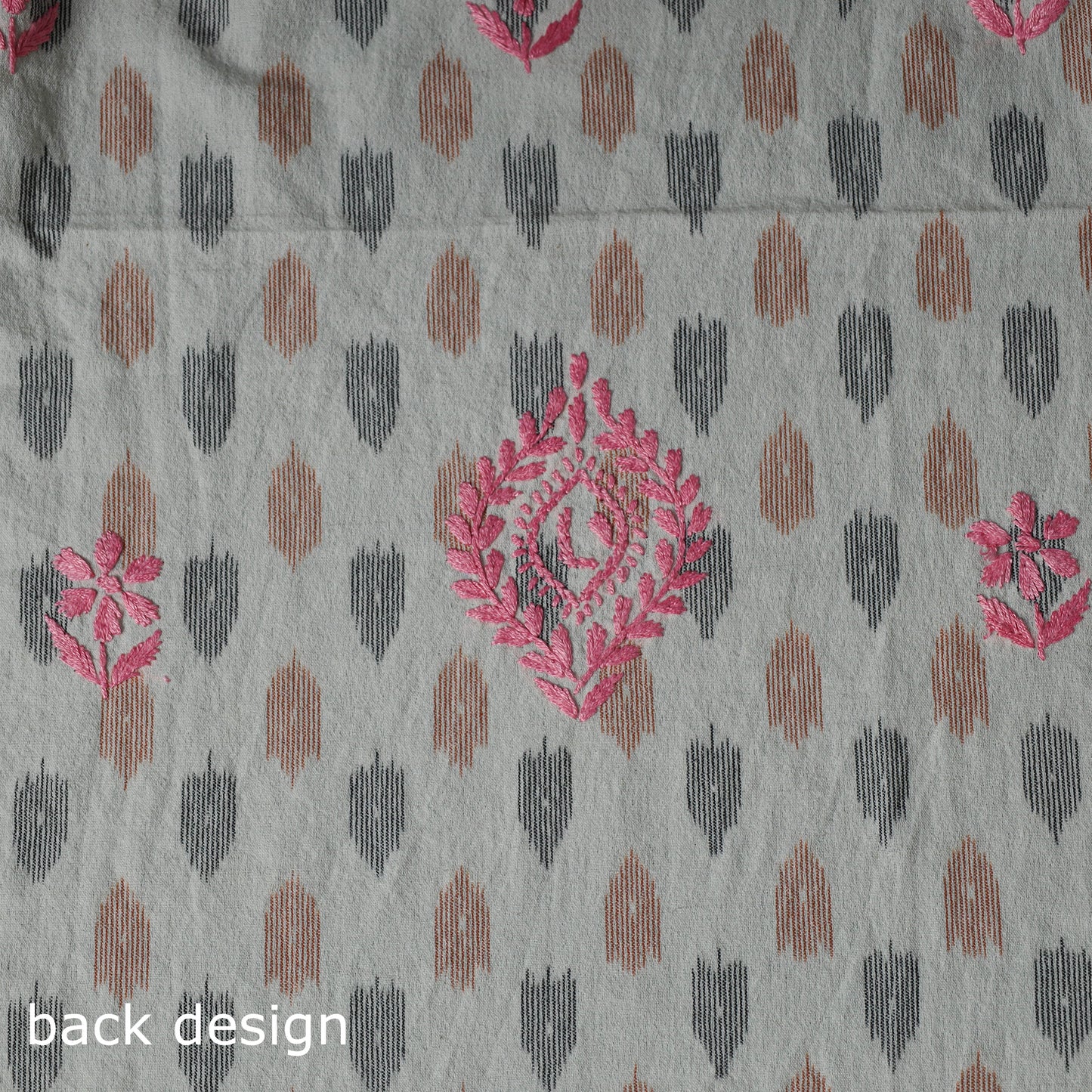 Lucknowi Chikankari Hand Embroidered Cotton Unstitched Kurta Material (2.7M) 16