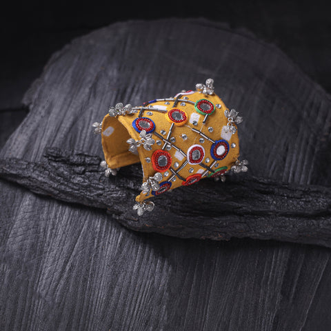 Fabart Mirror Work Handmade Cuff Bracelet (Adjustable) 35
