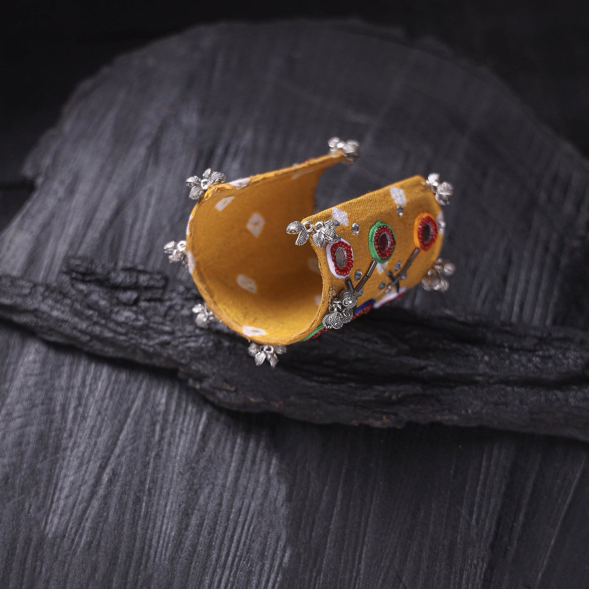 Fabart Mirror Work Handmade Cuff Bracelet (Adjustable) 35