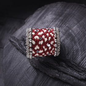 Fabart Ghungroo Mirror Work Handmade Cuff Bracelet (Adjustable) 17