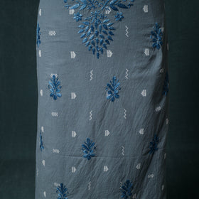 Lucknowi Chikankari Hand Embroidered Cotton Unstitched Kurta Material (2.7M) 19