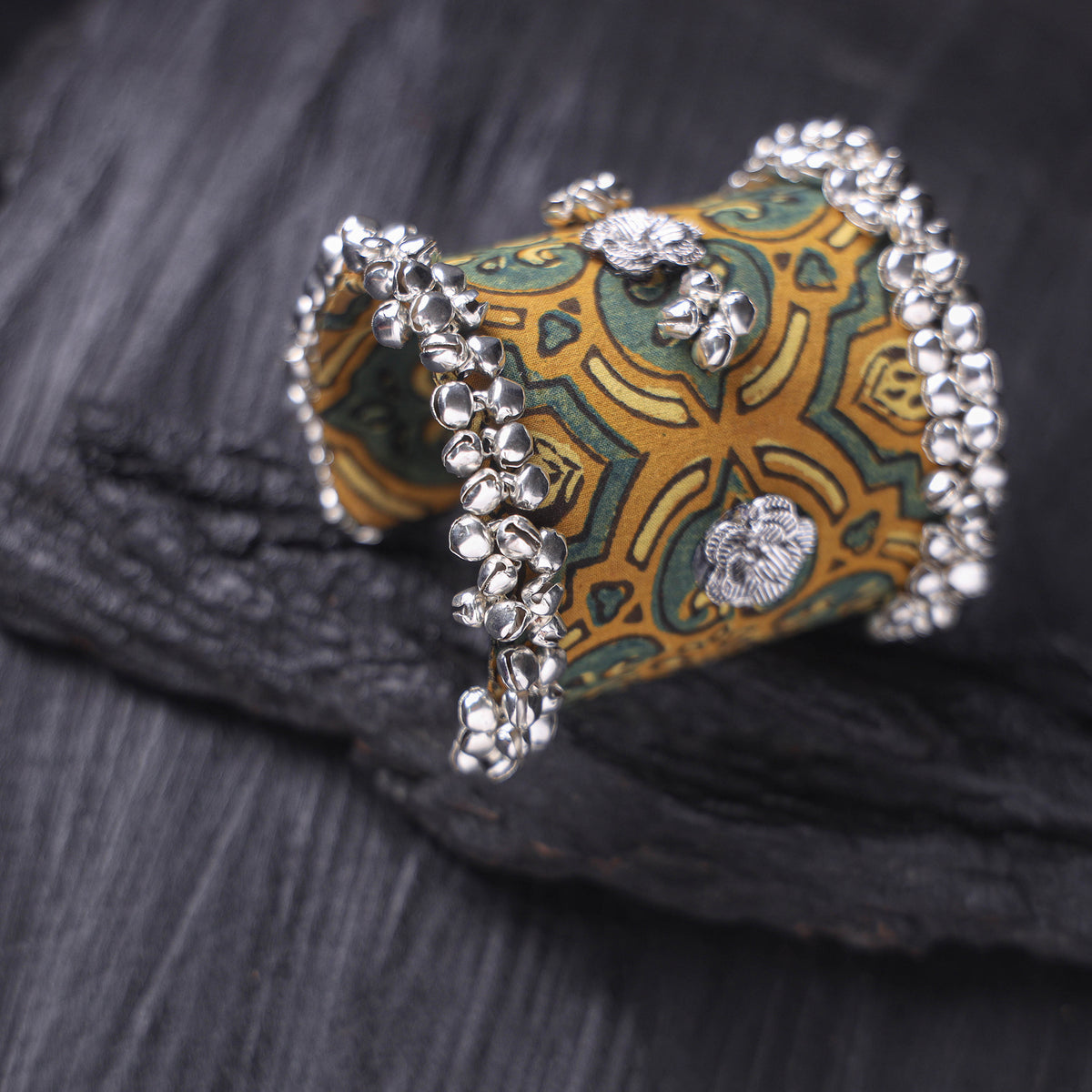 Fabart Ghungroo Work Handmade Cuff Bracelet (Adjustable) 18