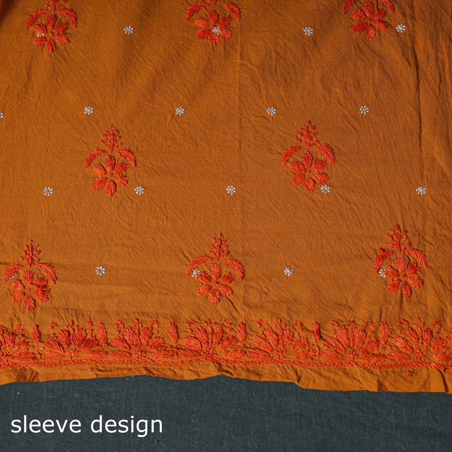 Lucknowi Chikankari Hand Embroidered Cotton Unstitched Kurta Material (2.7M) 20