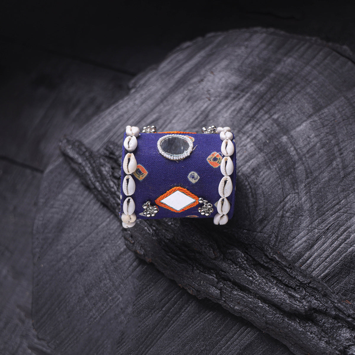 Fabart Mirror Shell Work Handmade Cuff Bracelet (Adjustable) 22