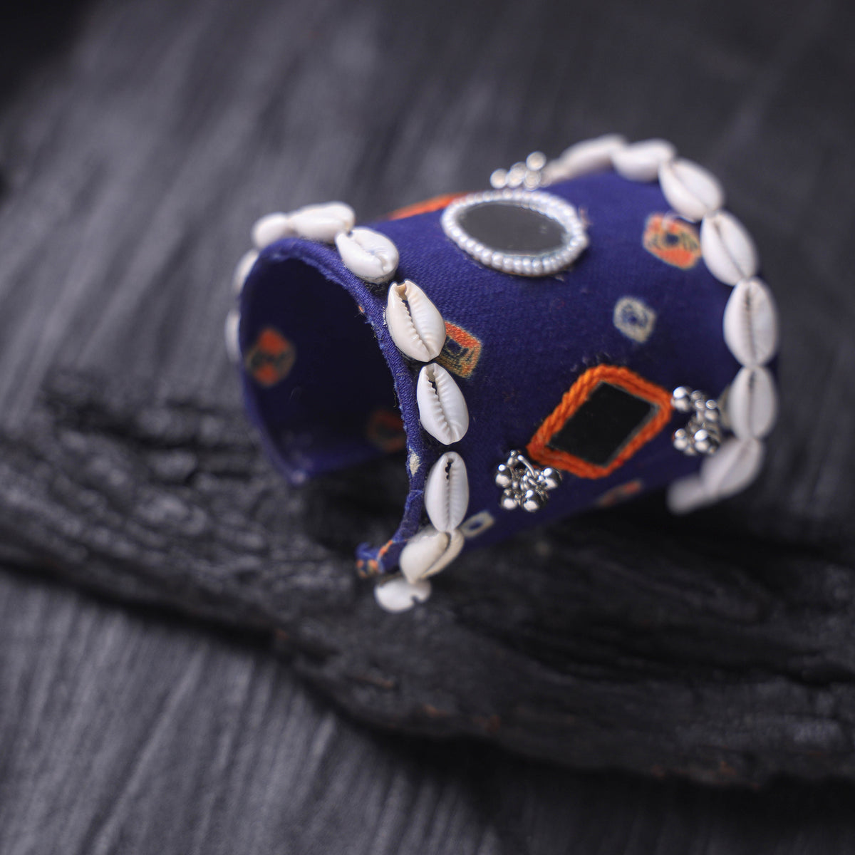 Fabart Mirror Shell Work Handmade Cuff Bracelet (Adjustable) 22