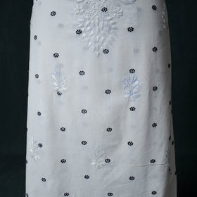 Lucknowi Chikankari Hand Embroidered Cotton Unstitched Kurta Material (2.7M) 22