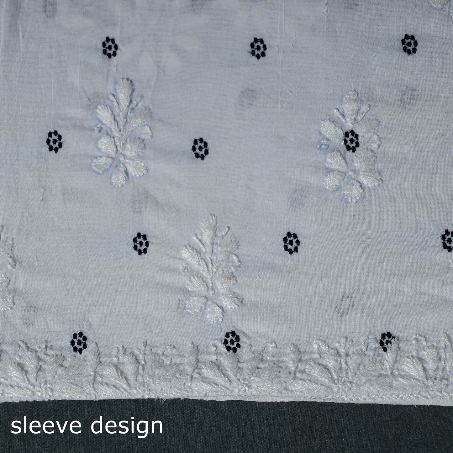 Lucknowi Chikankari Hand Embroidered Cotton Unstitched Kurta Material (2.7M) 22