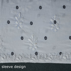 Lucknowi Chikankari Hand Embroidered Cotton Unstitched Kurta Material (2.7M) 22