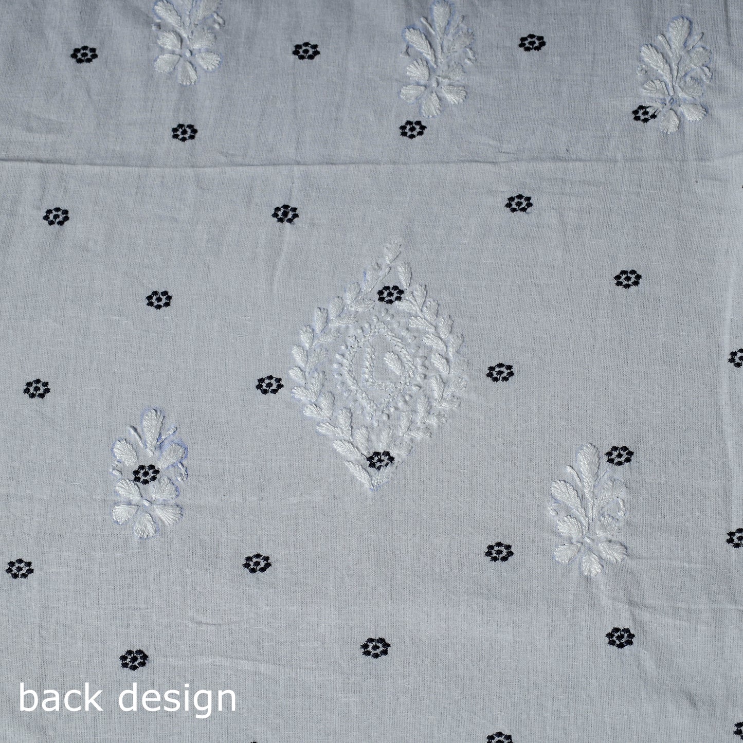 Lucknowi Chikankari Hand Embroidered Cotton Unstitched Kurta Material (2.7M) 22
