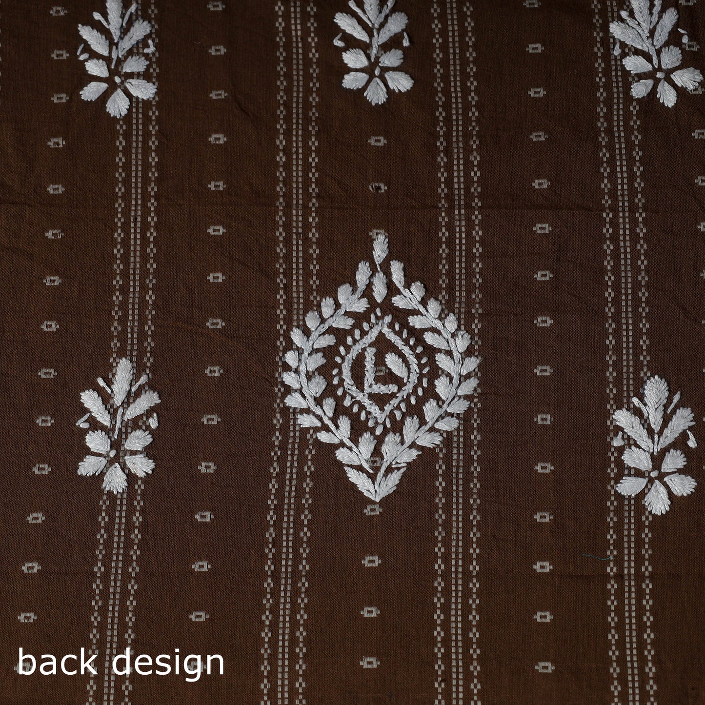 Lucknowi Chikankari Hand Embroidered Cotton Unstitched Kurta Material (2.7M) 23
