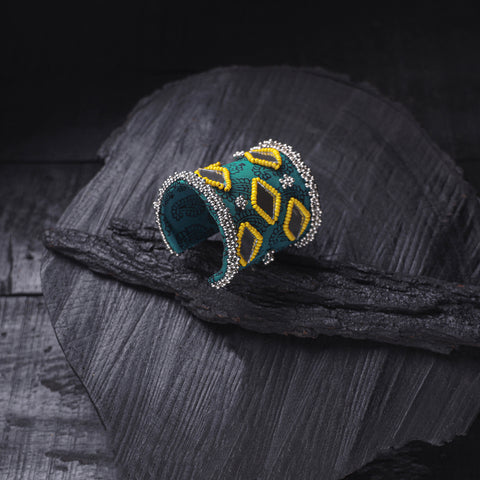 Fabart Ghungroo Mirror Work Handmade Cuff Bracelet (Adjustable) 24