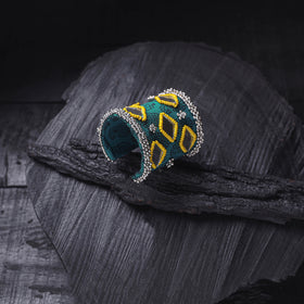 Fabart Ghungroo Mirror Work Handmade Cuff Bracelet (Adjustable) 24