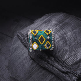 Fabart Ghungroo Mirror Work Handmade Cuff Bracelet (Adjustable) 24