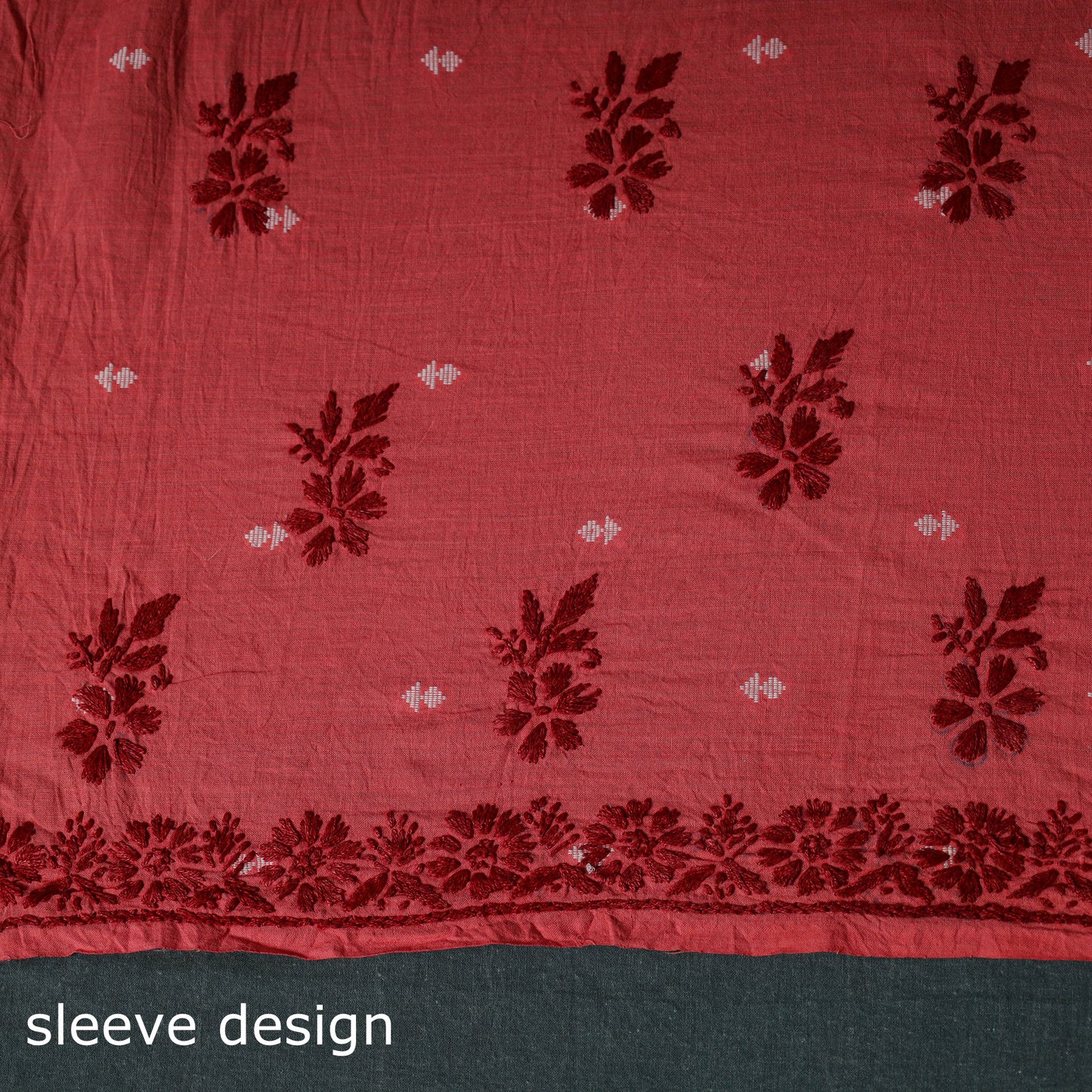 Lucknowi Chikankari Hand Embroidered Cotton Unstitched Kurta Material (2.7M) 24