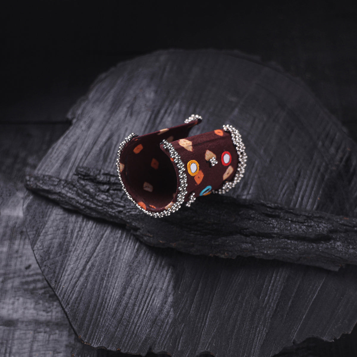 Fabart Ghungroo Mirror Work Handmade Cuff Bracelet (Adjustable) 25