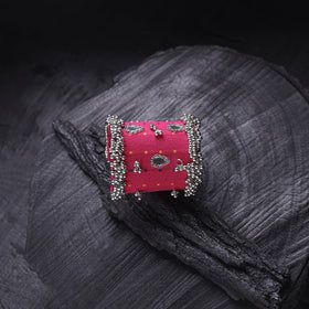 Fabart Ghungroo Mirror Work Handmade Cuff Bracelet (Adjustable) 26