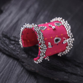 Fabart Ghungroo Mirror Work Handmade Cuff Bracelet (Adjustable) 26