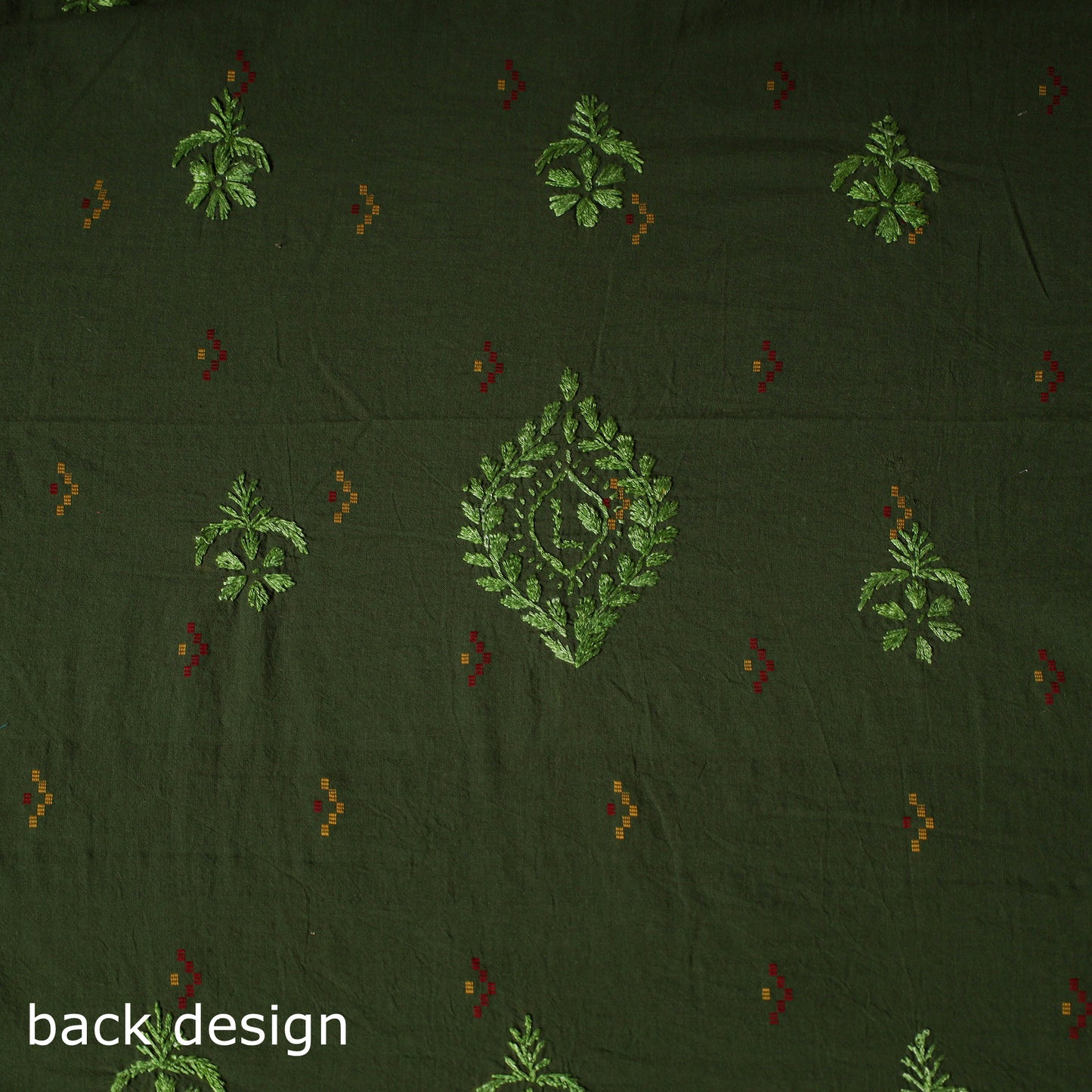 Lucknowi Chikankari Hand Embroidered Cotton Unstitched Kurta Material (2.7M) 25