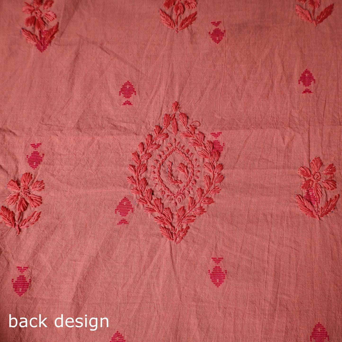 Lucknowi Chikankari Hand Embroidered Cotton Unstitched Kurta Material (2.7M) 26