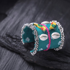 Fabart Ghungroo Shell Work Handmade Cuff Bracelet (Adjustable) 28