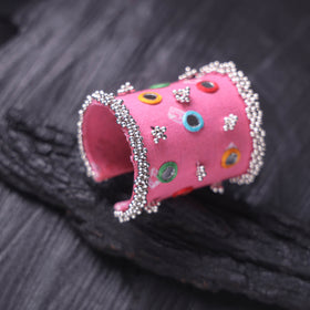 Fabart Ghungroo Mirror Work Handmade Cuff Bracelet (Adjustable) 29