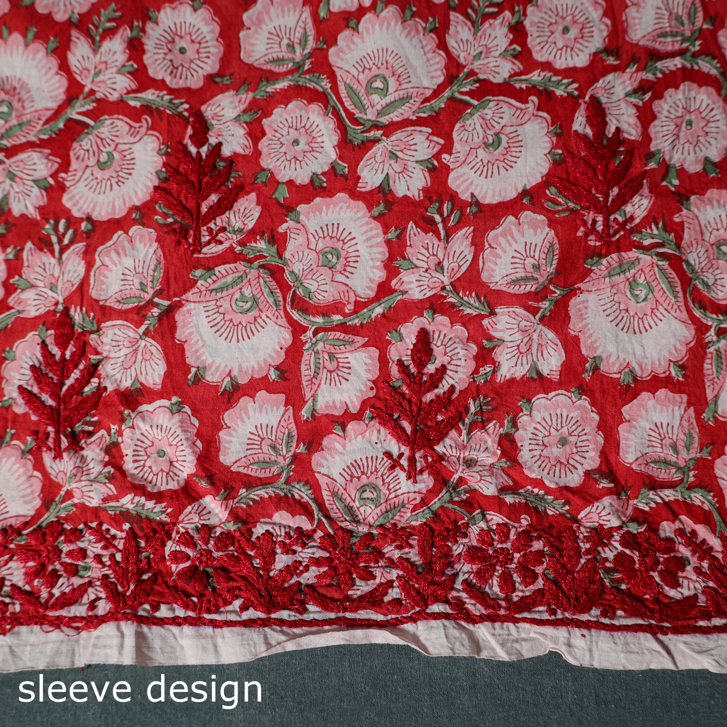 Lucknowi Chikankari Hand Embroidered Cotton Unstitched Kurta Material (2.7M) 27