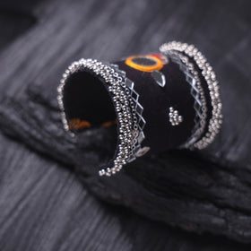 Fabart Ghungroo Mirror Work Handmade Cuff Bracelet (Adjustable) 30