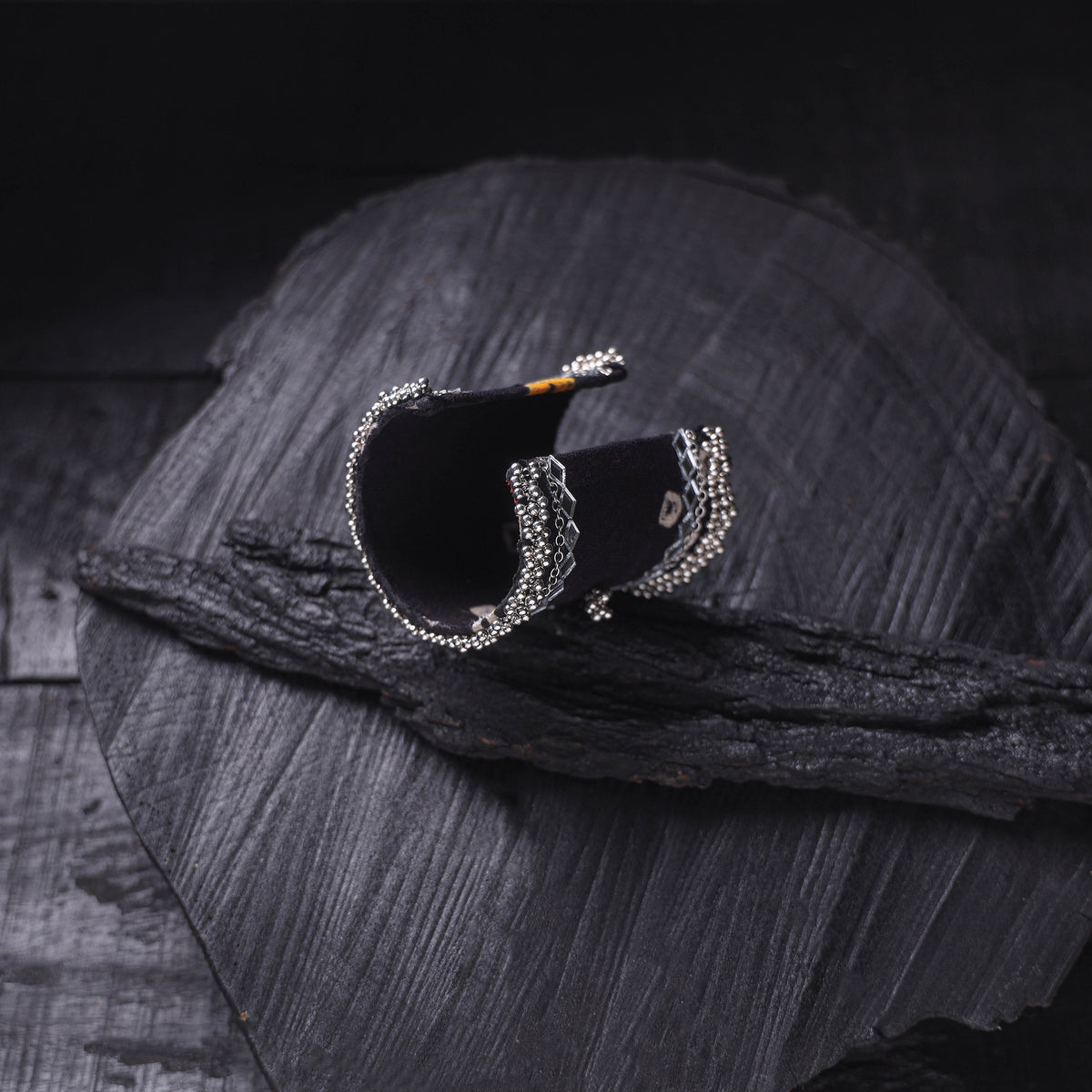 Fabart Ghungroo Mirror Work Handmade Cuff Bracelet (Adjustable) 30