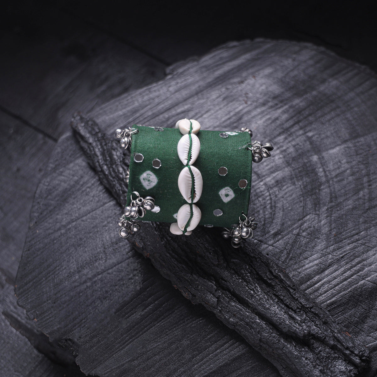 Fabart Mirror Shell Work Handmade Cuff Bracelet (Adjustable) 31