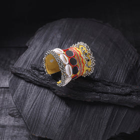 Fabart Ghungroo Shell Work Handmade Cuff Bracelet (Adjustable) 33