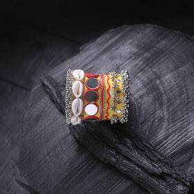 Fabart Ghungroo Shell Work Handmade Cuff Bracelet (Adjustable) 33