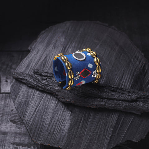 Fabart Mirror Shell Work Handmade Cuff Bracelet (Adjustable) 34