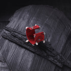 Fabart Ghungroo Shell Work Handmade Cuff Bracelet (Adjustable) 02