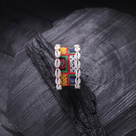 Fabart Mirror Shell Work Handmade Cuff Bracelet (Adjustable) 05