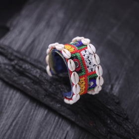 Fabart Mirror Shell Work Handmade Cuff Bracelet (Adjustable) 05