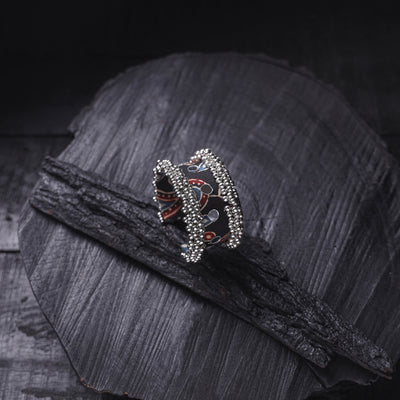 Fabart Ghungroo Mirror Work Handmade Cuff Bracelet (Adjustable) 06