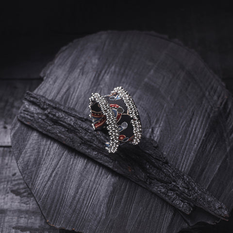 Fabart Ghungroo Mirror Work Handmade Cuff Bracelet (Adjustable) 06