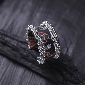 Fabart Ghungroo Mirror Work Handmade Cuff Bracelet (Adjustable) 06