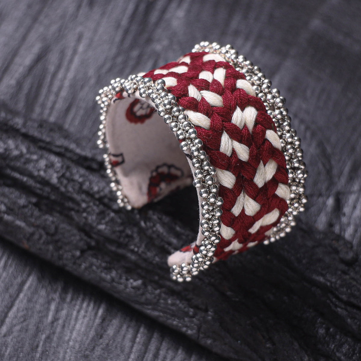 Fabart Ghungroo Work Handmade Cuff Bracelet (Adjustable) 09