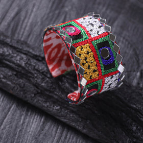 Fabart Mirror Work Handmade Cuff Bracelet (Adjustable) 11