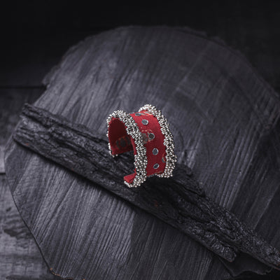 Fabart Ghungroo Mirror Work Handmade Cuff Bracelet (Adjustable) 12