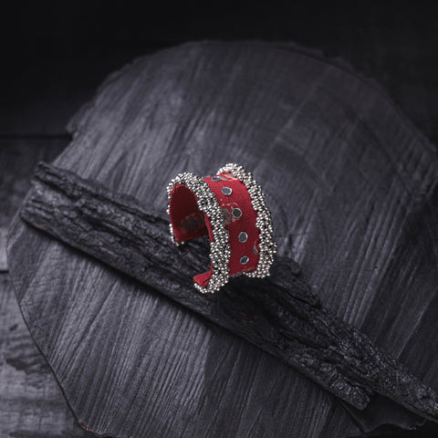 Fabart Ghungroo Mirror Work Handmade Cuff Bracelet (Adjustable) 12