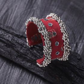 Fabart Ghungroo Mirror Work Handmade Cuff Bracelet (Adjustable) 12