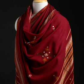 Kutch Handwoven Mirror Work Acrylic Wool Shawl 02
